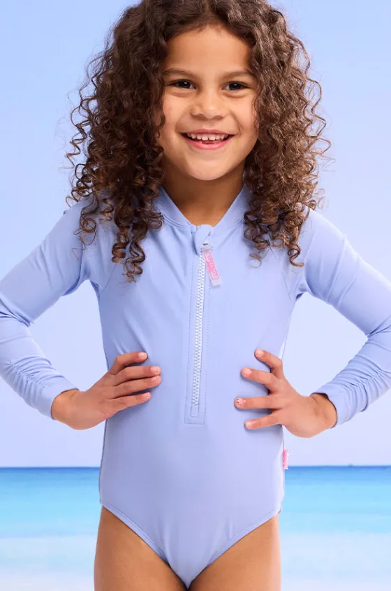 Girls Essentials Long Sleeve Sunsuit|Seafolly Girls New