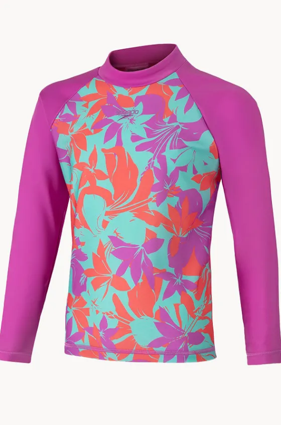 Girls Floral Splice Suntop|Speedo Discount
