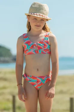Girls Geo Melon Tie Crop Set|Snapper Rock Online