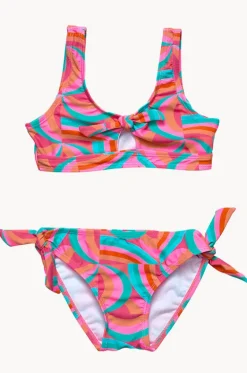 Girls Geo Melon Tie Crop Set|Snapper Rock Online