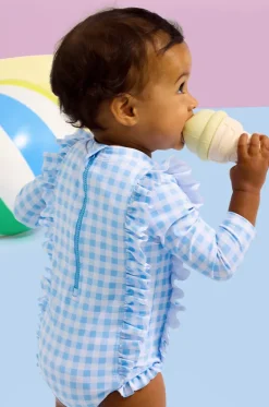 Girls Gingham Frill Sunsuit|Seafolly Girls Outlet
