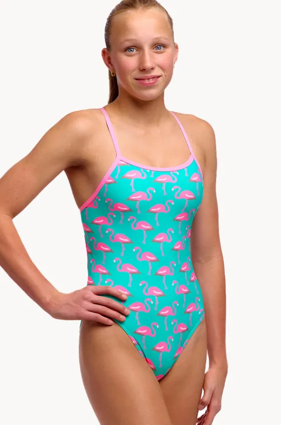 Girls Go Flamingo Single Strap One Piece|Funkita Discount