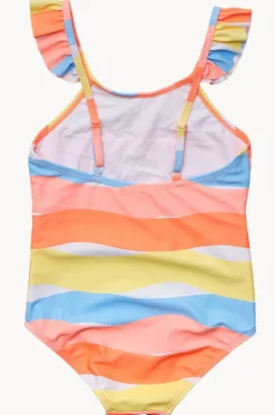 Girls Good Vibes Frill Strap One Piece|Snapper Rock Hot