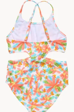 Girls Hawaiian Luau Cut Out One Piece|Snapper Rock Hot