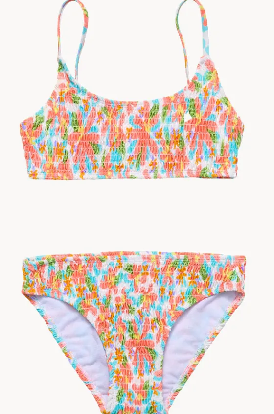 Girls Hawaiian Luau Shirred Crop Set|Snapper Rock Hot