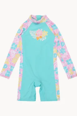 Girls Hibiscus Jam Tropical Square Spring Suit|Roxy New