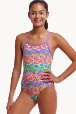 Girls Jig Jag Single Strap One Piece|Funkita Outlet