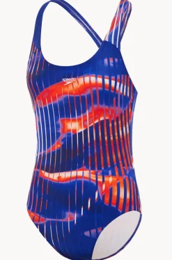 Girls Linear Lava Splashback One Piece|Speedo Outlet