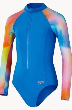 Girls Long Sleeve Sunsuit|Speedo New
