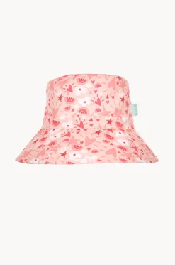 Girls Love Heart Broad Brim Bucket Hat|Acorn