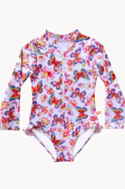 Girls Miss Aloha Long Sleeve Sunsuit|Salty Ink New