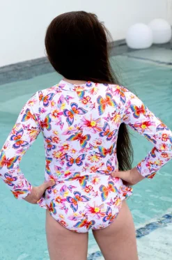 Girls Miss Aloha Long Sleeve Sunsuit|Salty Ink New