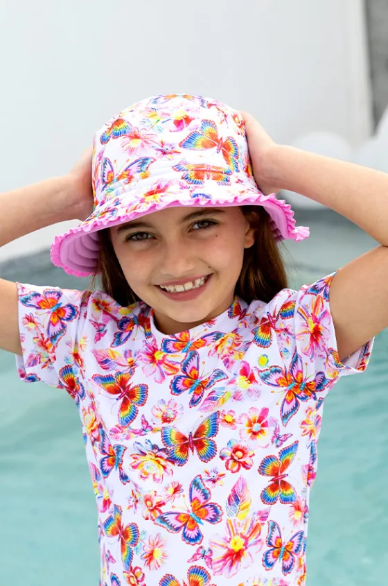 Girls Miss Aloha Reversible Sunhat|Salty Ink Clearance