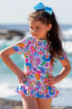 Girls Miss Leilani Short Sleeve Suntop Set|Salty Ink Hot