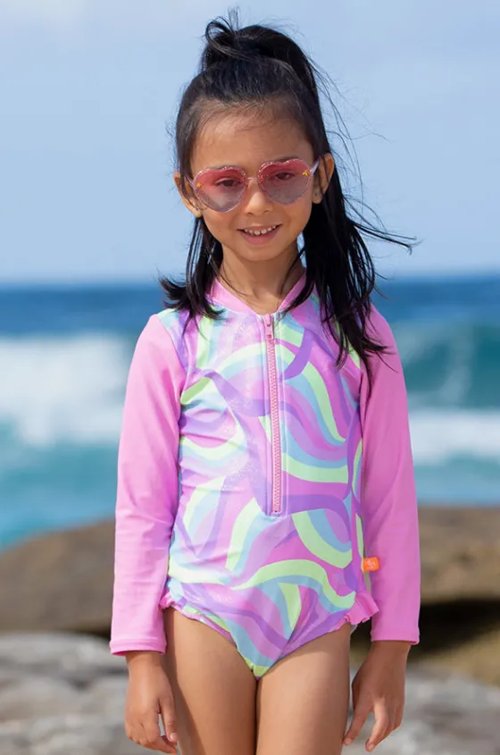 Girls Miss Sea Princess Long Sleeve Sunsuit|Salty Ink Clearance