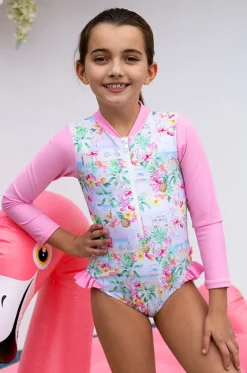 Girls Miss Vacay Long Sleeve Sunsuit|Salty Ink Best