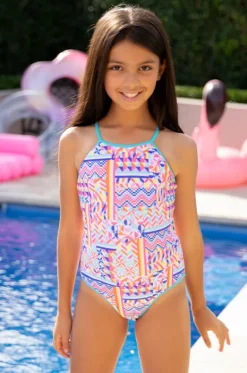 Girls Neo Geo Reversible One Piece|Salty Ink New