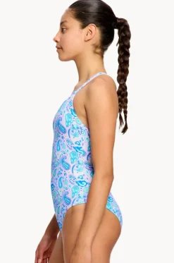Girls Paisley Cross Back One Piece|Modibodi Online