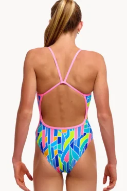 Girls Pillared Single Strap One Piece|Funkita New