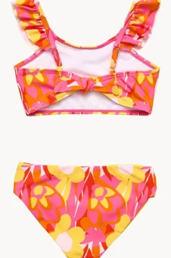 Girls Pop Of Sunshine Frill Crop Set|Snapper Rock Best