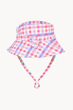 Girls Rainbow Check Swim Hat|Huxbaby Online