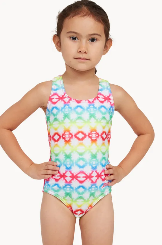 Girls Rainbow Haze Action Back One Piece|Zoggs Hot