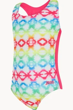 Girls Rainbow Haze Action Back One Piece|Zoggs Hot
