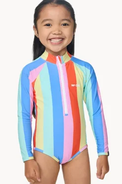 Girls Rainbow Stripe Sunsuit|Rip Curl Hot