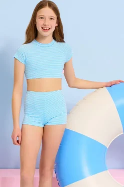 Girls Seersucker Stripe Suntop Set|Seafolly Girls New