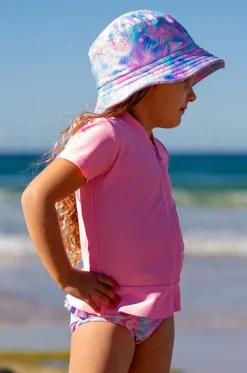 Girls Short Sleeve Zip Suntop|Salty Ink New