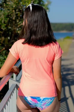 Girls Short Sleeve Zip Suntop|Salty Ink Outlet