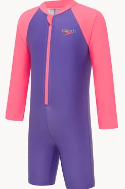 Girls Splice Long Sleeve Sunsuit|Speedo Sale