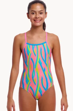 Girls Swirly Straws Strapped In One Piece|Funkita