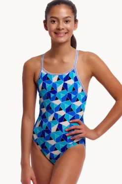Girls Tetra Tonic Diamond Back One Piece|Funkita New