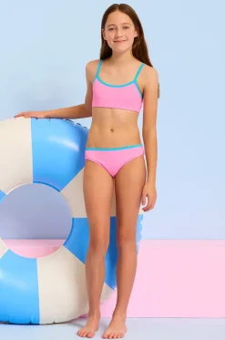 Girls Textured Contrast Crop Set|Seafolly Girls Sale