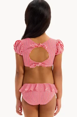 Girls Textured Stripe Tie Crop Set|Seafolly Girls Sale