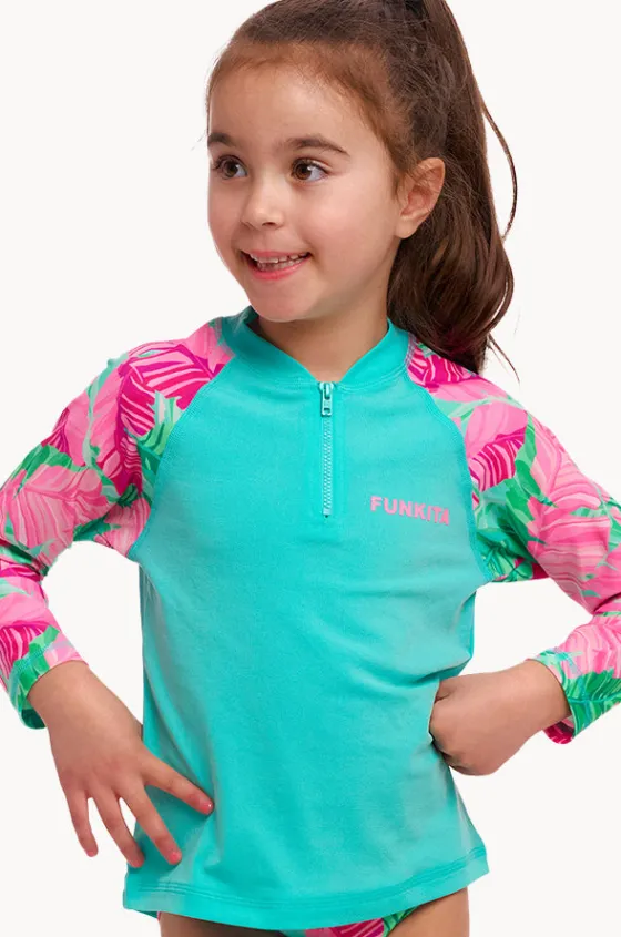 Girls Tropic Palm Zippy Suntop|Funkita New