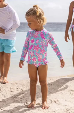 Girls Tropical Glow Sunsuit|Snapper Rock Clearance