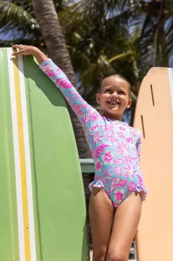 Girls Tropical Glow Sunsuit|Snapper Rock Clearance