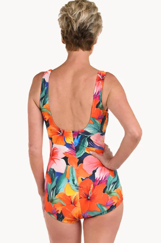 Hibiscus Honey Shirred One Piece|Maxine Best