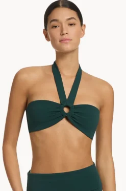 Isla Rib Bandeau Halter|Jets New
