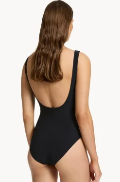 et Scoop Neck High Leg One Piece|Jets Hot