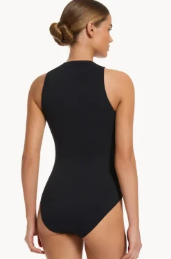 Joali Tie Front Plunge One Piece|Jets Clearance