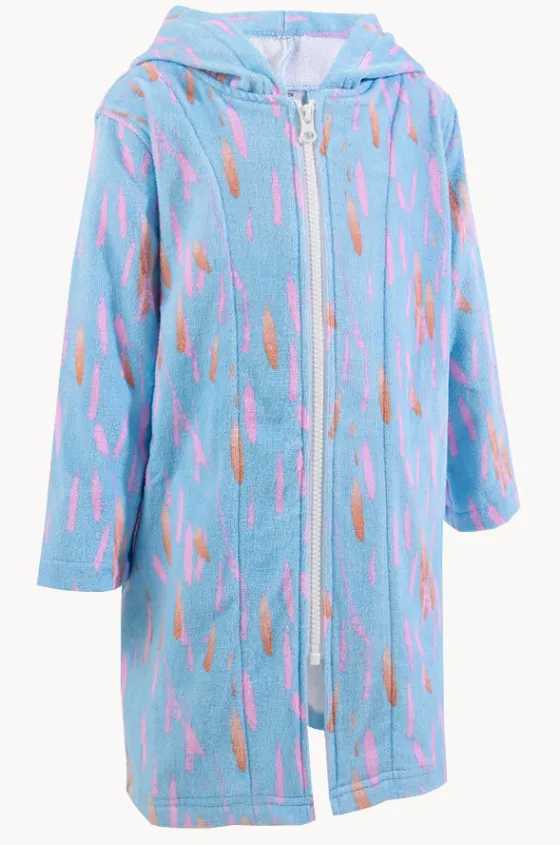 Kids Pastel Breeze Hood Towel Robe 5-7Y|Back Beach Co Clearance