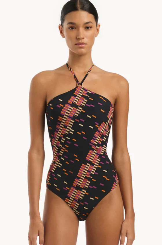 Lumiere High Neck Trim One Piece|Jets Online