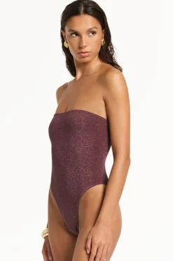 Lurex Fane Bandeau One Piece|Bond-eye Best