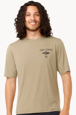 Mens Icons Surflite Short Sleeve Suntop|Rip Curl Hot