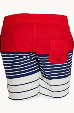 Mens Sorrento Panel Stripe Boardshort|Coast New