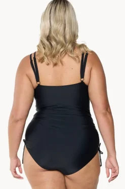 Mesh DD/E Cup Ruched Tie Side One Piece|Capriosca