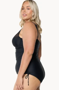 Mesh DD/E Cup Ruched Tie Side One Piece|Capriosca